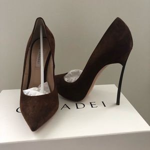 Casadei Blade 115mm Pumps - Brown Suede